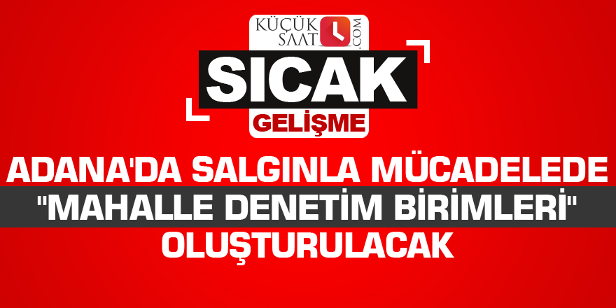 Adana'da salgınla mücadelede "Mahalle Denetim Birimleri" oluşturulacak