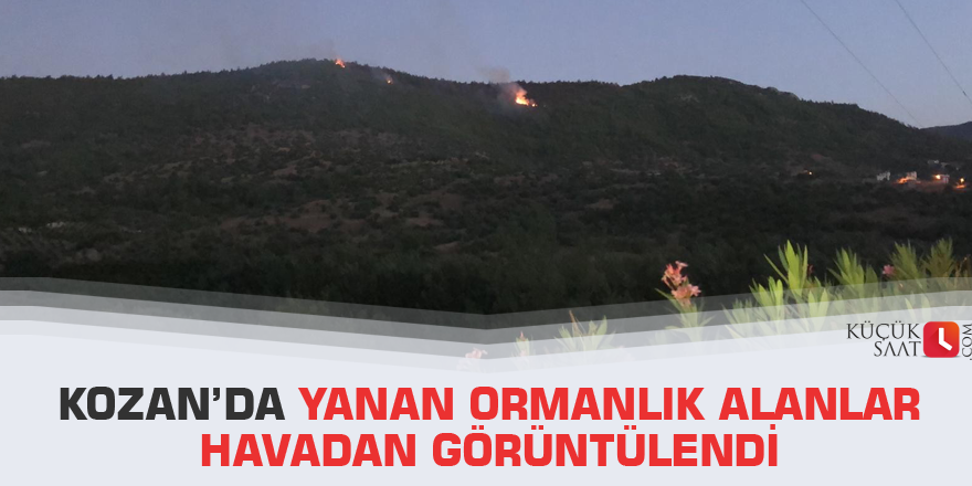 Kozan’da yanan ormanlık alanlar havadan görüntülendi