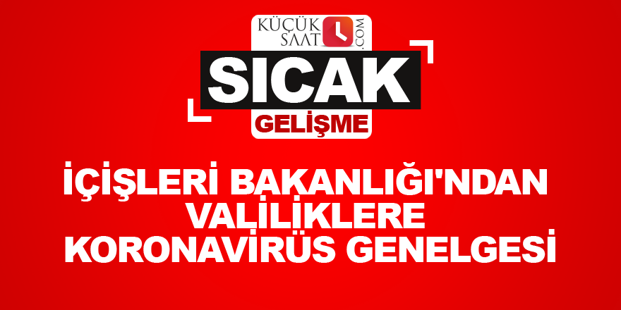 İçişleri Bakanlığı'ndan valiliklere koronavirüs genelgesi