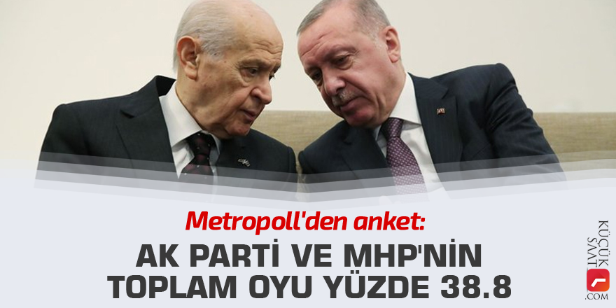 Metropoll'den anket: AK Parti ve MHP'nin toplam oyu yüzde 38.8