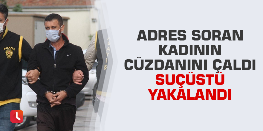 Adres soran kadının cüzdanını çaldı suçüstü yakalandı