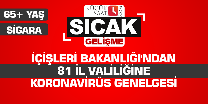 İçişleri Bakanlığı'ndan 81 il valiliğine koronavirüs genelgesi