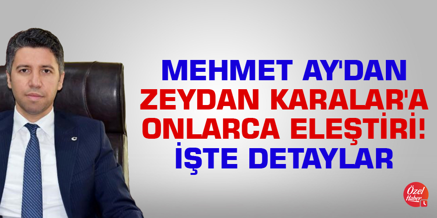 Mehmet Ay'dan Zeydan Karalar'a onlarca eleştiri! İşte detaylar