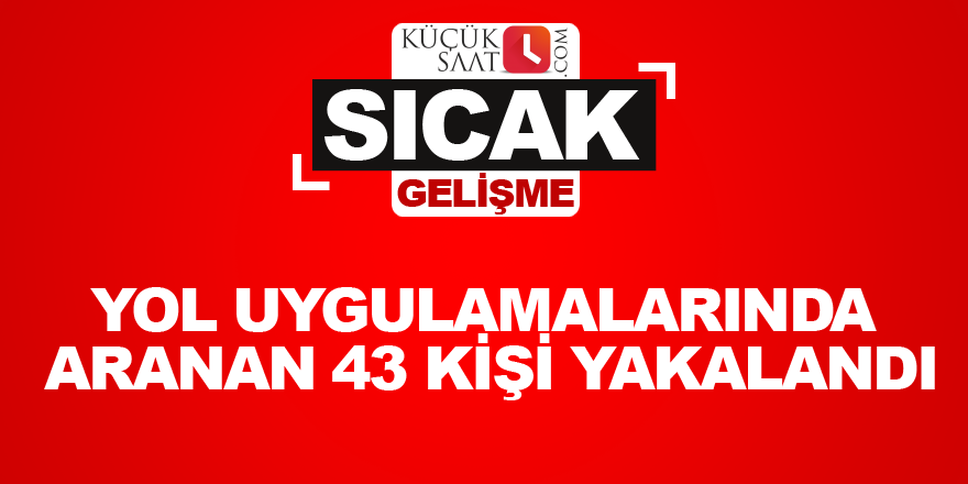 Yol uygulamalarında aranan 43 kişi yakalandı