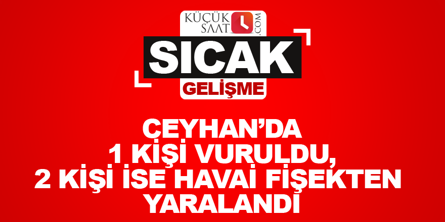 Ceyhan’da 1 kişi vuruldu, 2 kişi ise havai fişekten yaralandı