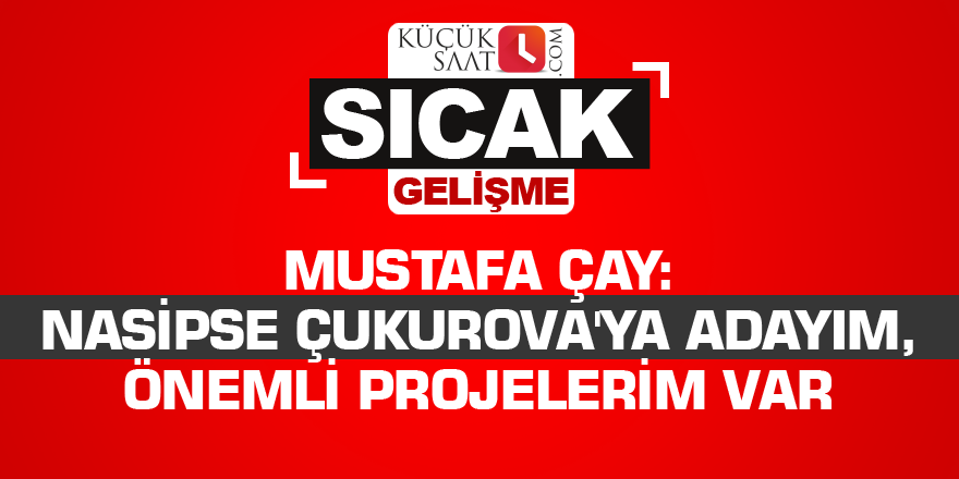 Mustafa Çay: Nasipse Çukurova'ya adayım, önemli projelerim var