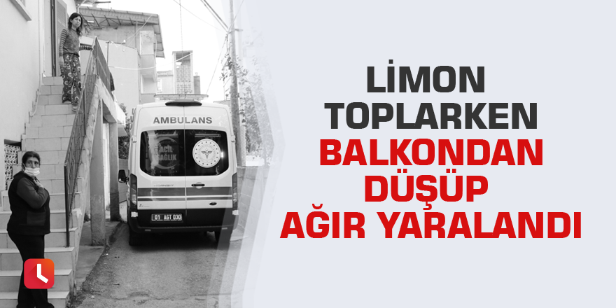 Limon toplarken balkondan düşüp ağır yaralandı