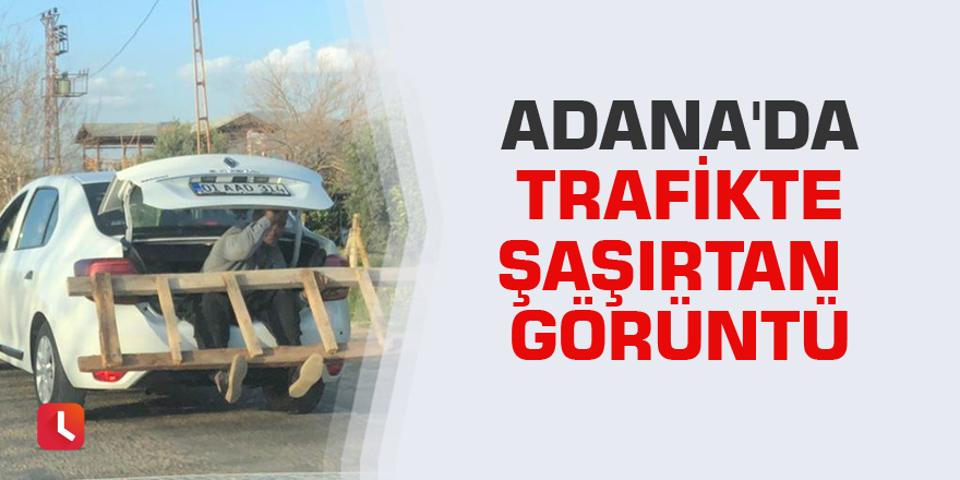 Adana'da trafikte şaşırtan görüntü