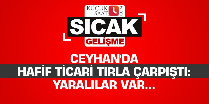 Ceyhan'da hafif ticari tırla çarpıştı: Yaralılar var...