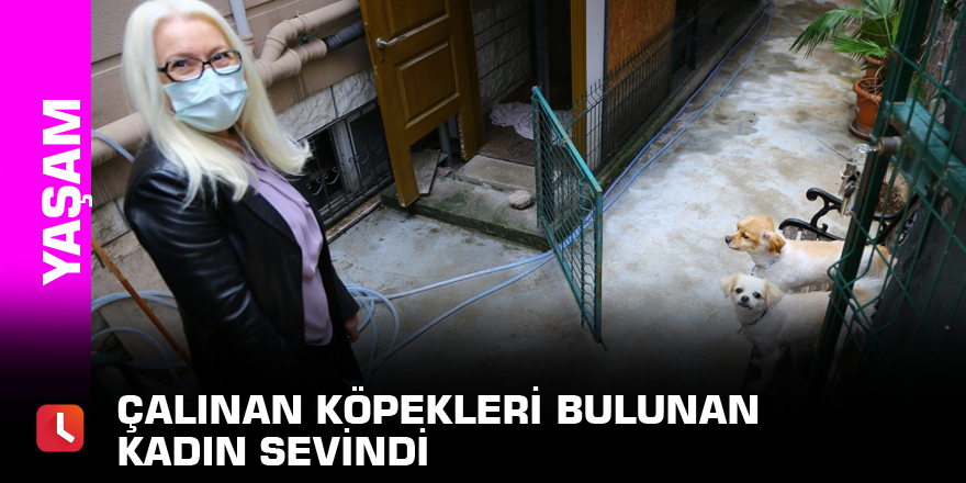 Çalınan köpekleri bulunan kadın sevindi