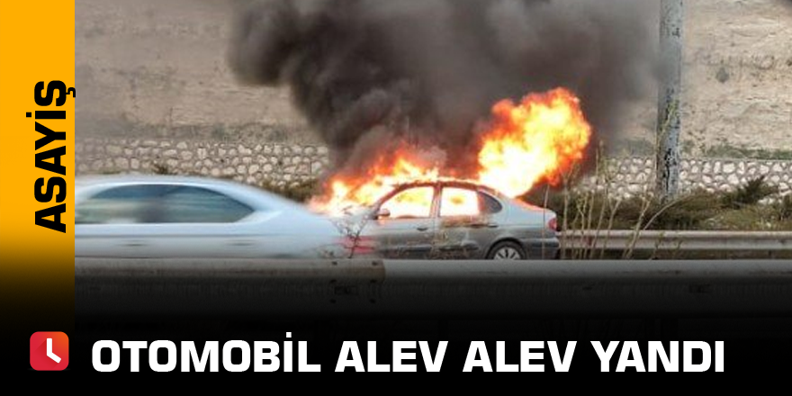 Otomobil alev alev yandı