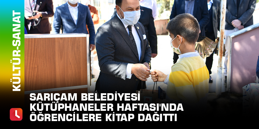 Sarıçam Belediyesi Kütüphaneler Haftası'nda öğrencilere kitap dağıttı