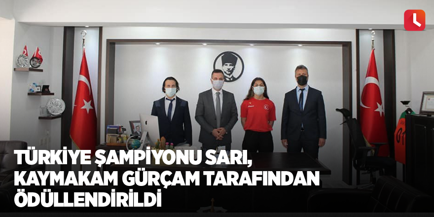 Türkiye Şampiyonu Sarı, Kaymakam Gürçam tarafından ödüllendirildi