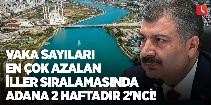 Vaka sayıları en çok azalan iller sıralamasında Adana 2 haftadır 2'nci!