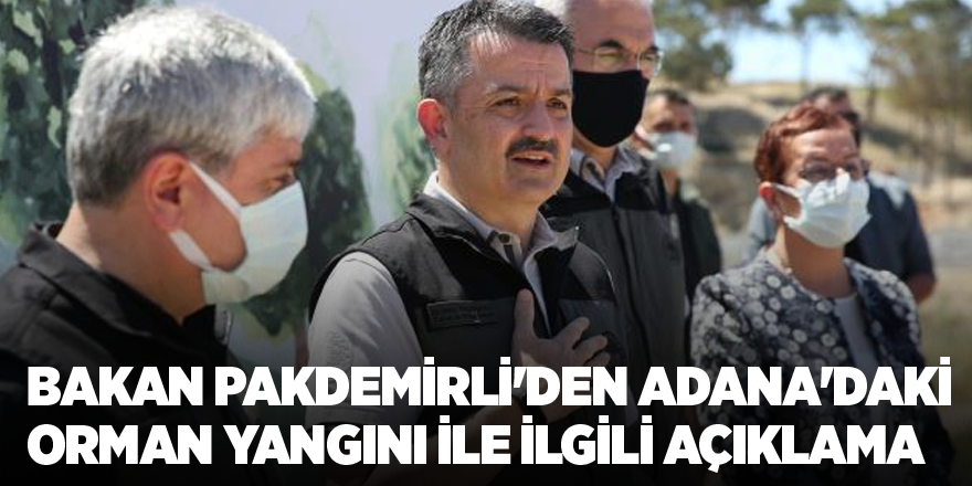 Bakan Pakdemirli'den Adana'daki orman yangını ile ilgili açıklama