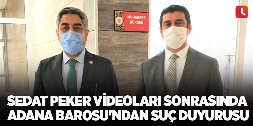 Sedat Peker videoları sonrasında Adana Barosu'ndan suç duyurusu