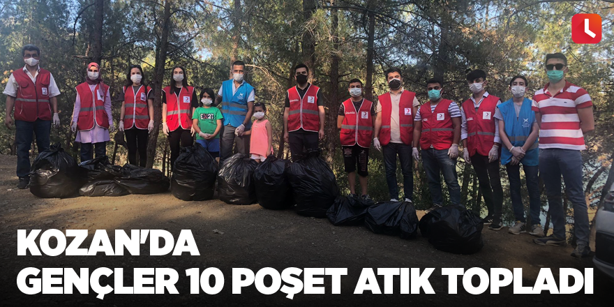 Kozan'da gençler 10 poşet atık topladı