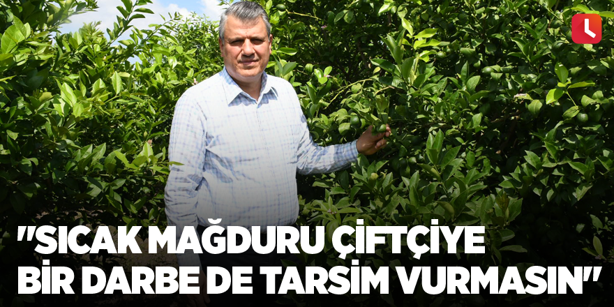 "Sıcak mağduru çiftçiye bir darbe de TARSİM vurmasın"