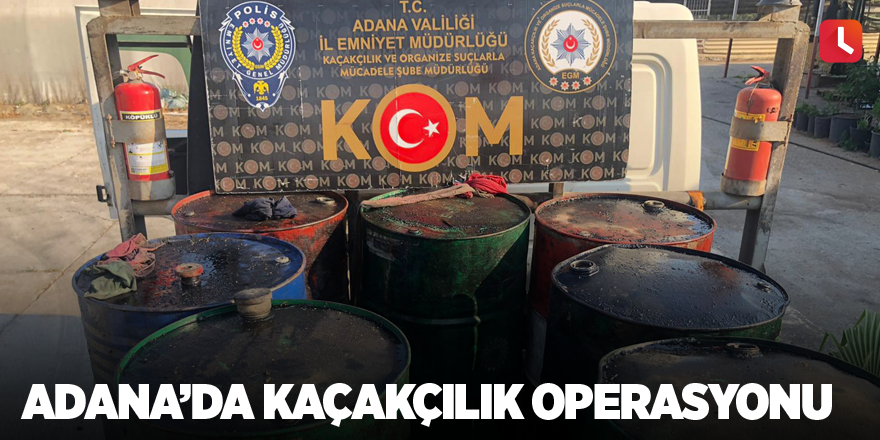 Adana’da kaçakçılık operasyonu