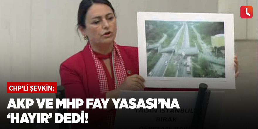 Şevkin: AKP ve MHP fay yasası’na ‘hayır’ dedi!