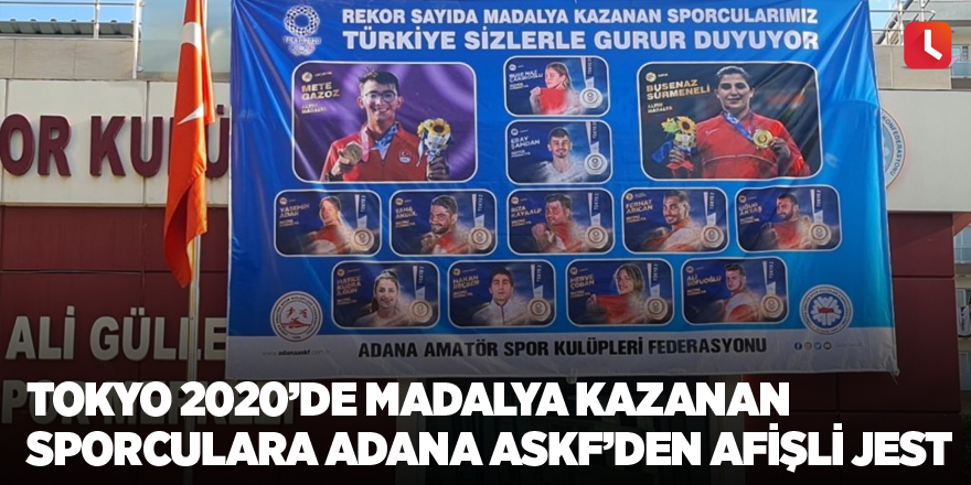 Tokyo 2020’de madalya kazanan sporculara Adana ASKF’den afişli jest