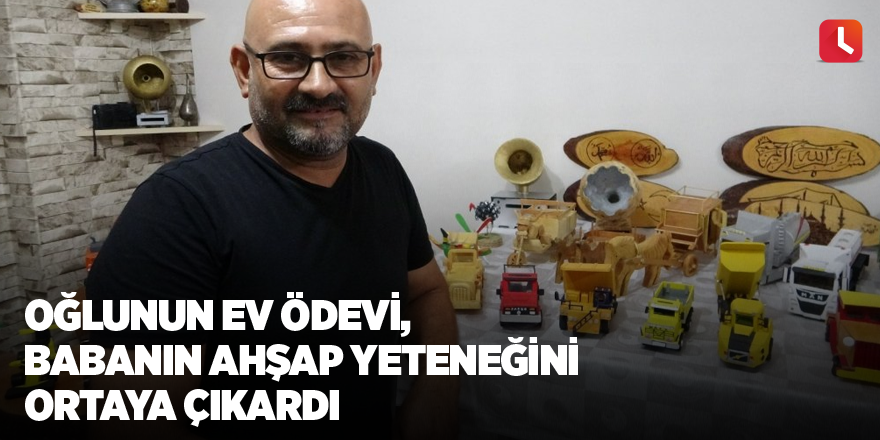 Oğlunun ev ödevi, babanın ahşap yeteneğini ortaya çıkardı