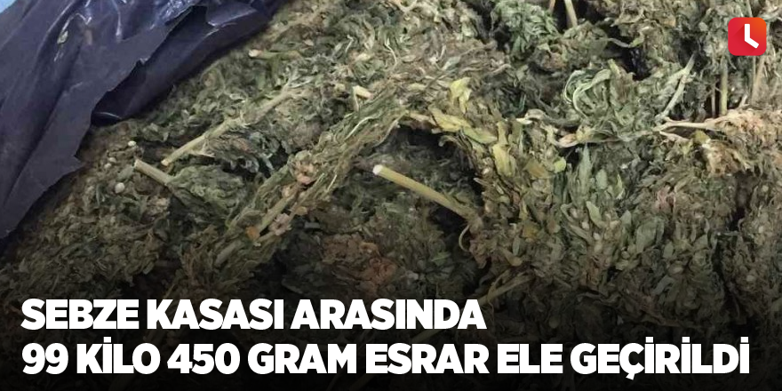 Sebze kasası arasında 99 kilo 450 gram esrar ele geçirildi