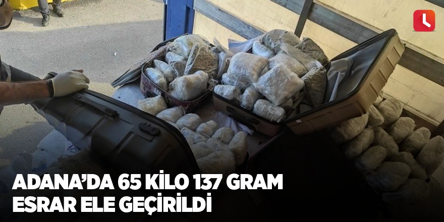 Adana’da 65 kilo 137 gram esrar ele geçirildi