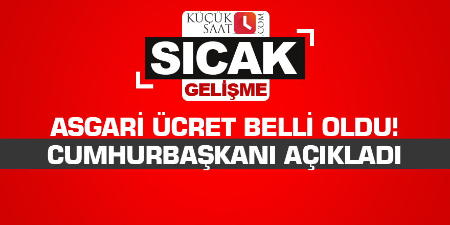 Asgari Ücret Belli oldu! Cumhurbaşkanı Erdoğan açıkladı