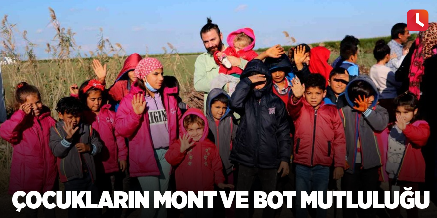 Çocukların mont ve bot mutluluğu