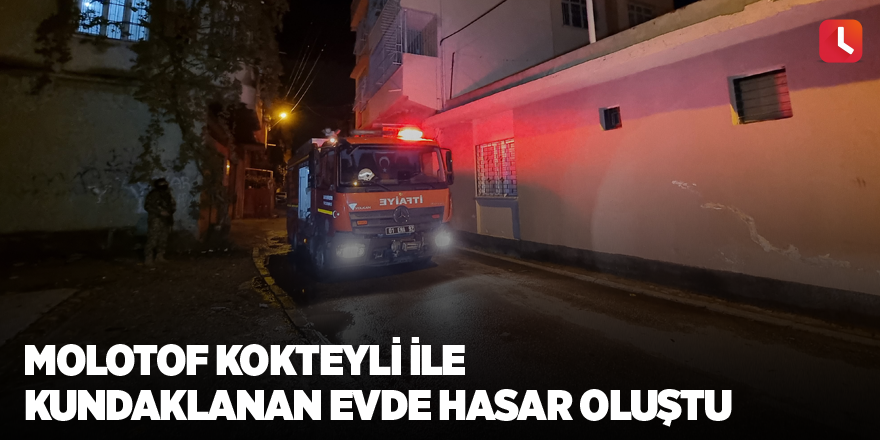 Molotof kokteyli ile kundaklanan evde hasar oluştu