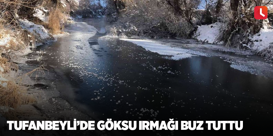 Tufanbeyli’de Göksu Irmağı buz tuttu