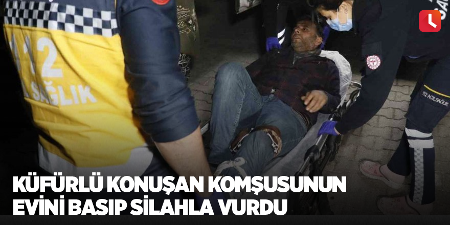 Küfürlü konuşan komşusunun evini basıp silahla vurdu