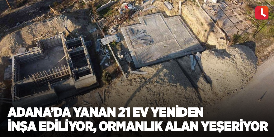 Adana’da yanan 21 ev yeniden inşa ediliyor, ormanlık alan yeşeriyor