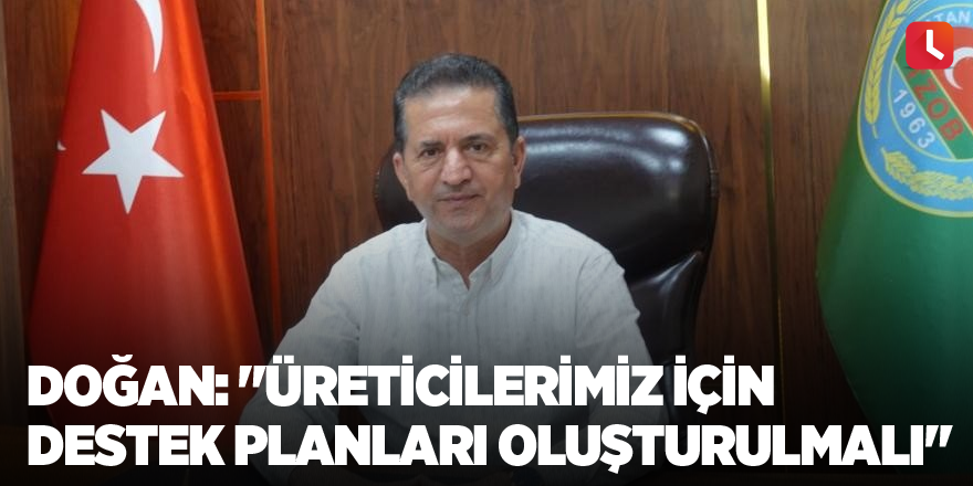 Doğan: "Üreticilerimiz için destek planları oluşturulmalı"