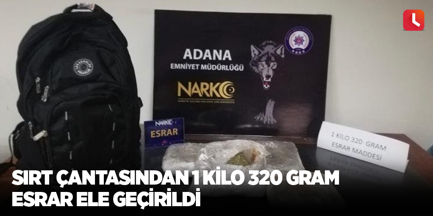 Sırt çantasından 1 kilo 320 gram esrar ele geçirildi