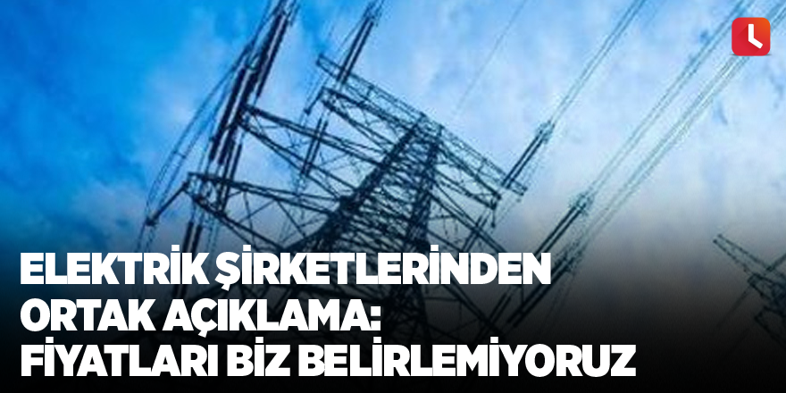 Elektrik şirketlerinden ortak açıklama: Fiyatları biz belirlemiyoruz