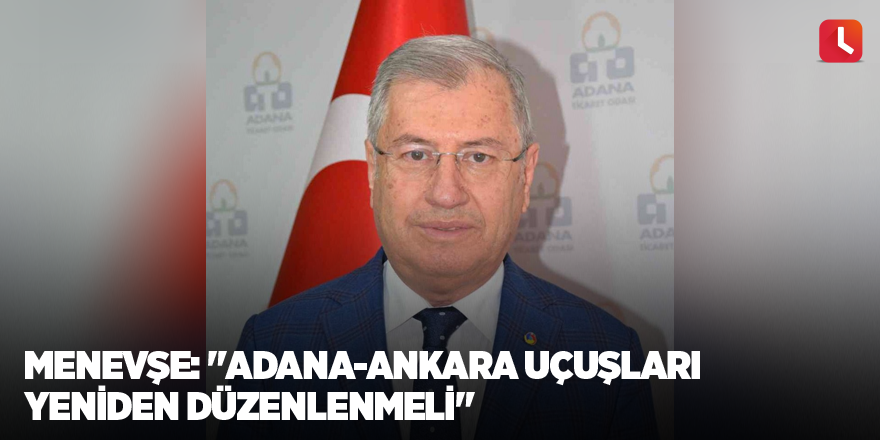 Menevşe: "Adana-Ankara uçuşları yeniden düzenlenmeli"