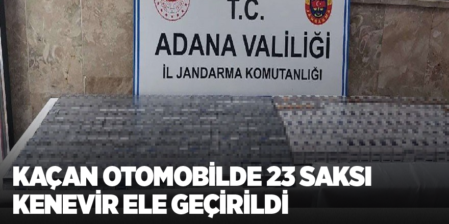 Kaçan otomobilde 23 saksı kenevir ele geçirildi