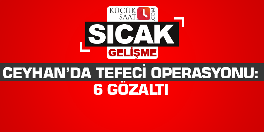 Ceyhan’da tefeci operasyonu: 6 gözaltı