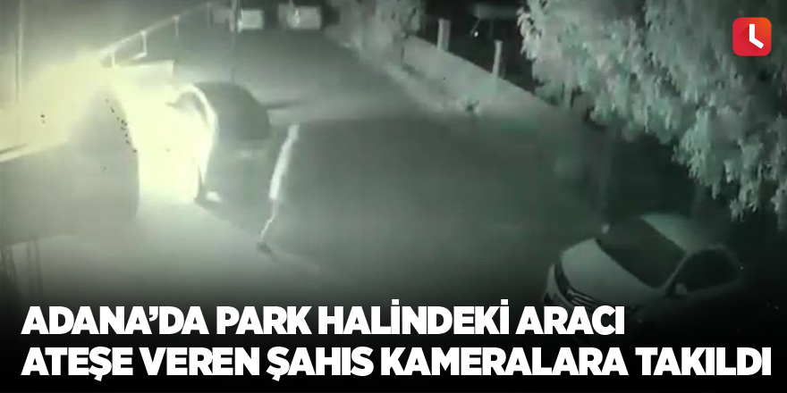 Adana’da park halindeki aracı ateşe veren şahıs kameralara takıldı