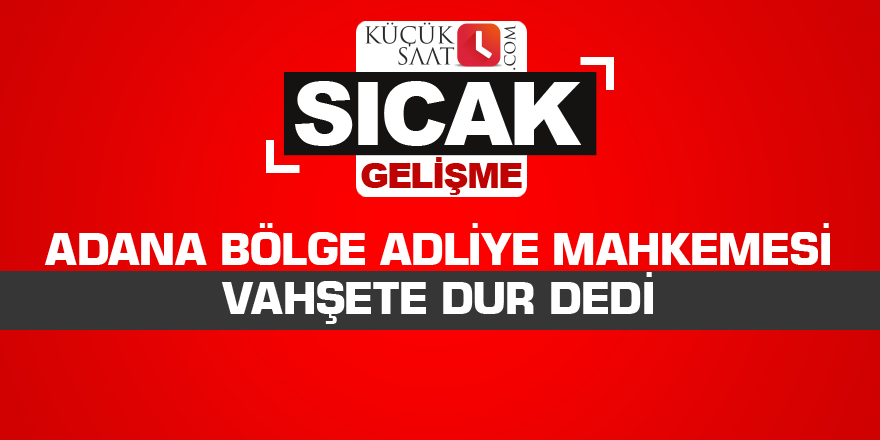 Adana Bölge Adliye Mahkemesi vahşete dur dedi