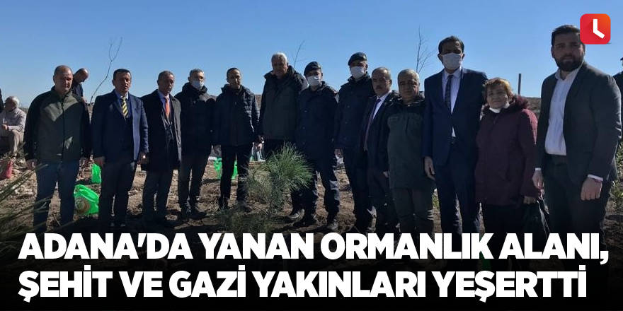 Adana'da yanan ormanlık alanı, şehit ve gazi yakınları yeşertti