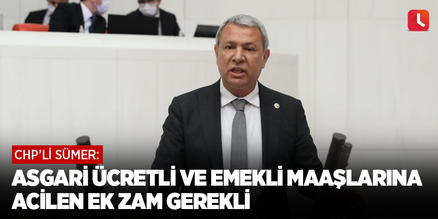 Sümer: Asgari Ücretli Ve Emekli Maaşlarına Acilen Ek Zam Gerekli