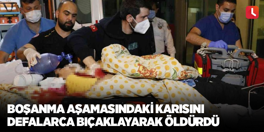 Boşanma aşamasındaki karısını defalarca bıçaklayarak öldürdü