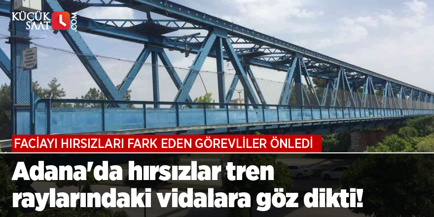 Adana'da hırsızlar tren raylarındaki vidalara göz dikti!