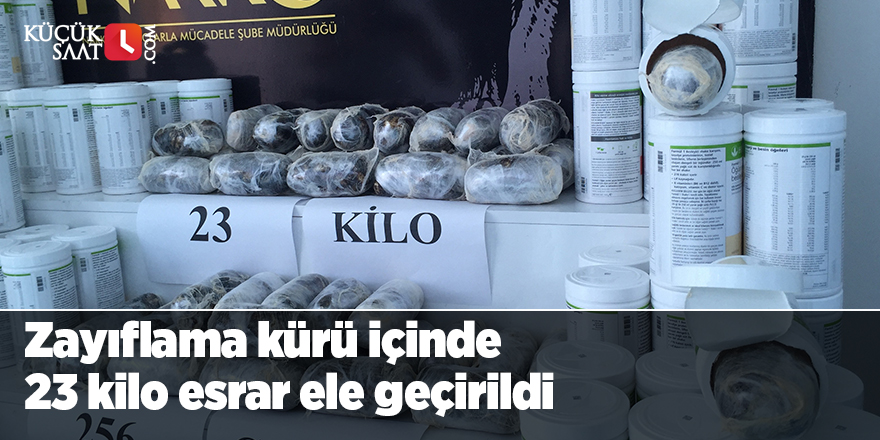 Zayıflama kürü içinde 23 kilo esrar ele geçirildi