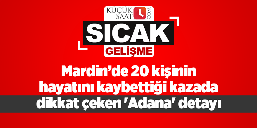 Mardin Derik'te 20 kişinin hayatını kaybettiği kazada dikkat çeken 'Adana' detayı