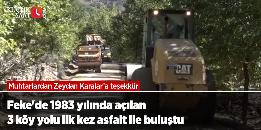 Feke'de 1983 yılında açılan 3 köy yolu ilk kez asfalt ile buluştu