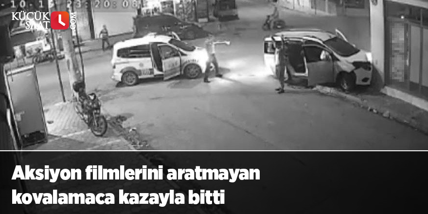 Aksiyon filmlerini aratmayan kovalamaca kazayla bitti